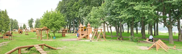 View Playground Uglich Banks Volga River Yaroslavl Russia — Stock Photo, Image
