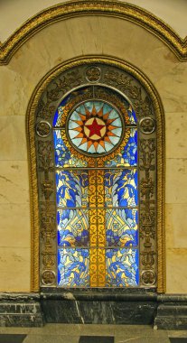 Moskova metrosu iç; 12:30 pm.; 15 Temmuz 2016; Rusya