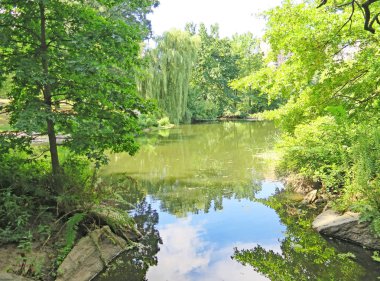 New York'taki Parque Central'ın bahçelerinin manzarası; 15:35 de .; 14 Haziran 2014; Abd.