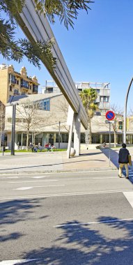 Barselona, Catalunya, İspanya, Avrupa'daki Plaza de Lesseps'te heykeller, çeşme ve süslemeler