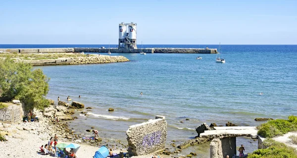 Vallcarca Beach Garraf Agosto 2016 Barcelona Catalunha Espanha Europa — Fotografia de Stock