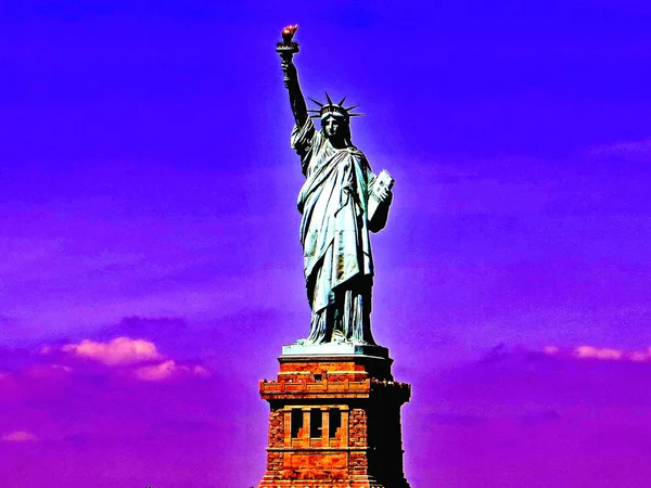 Estátua Liberdade Ilha Ellis Junho 2014 Nova Iorque Eua — Fotografia de Stock