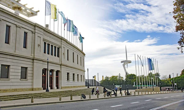 Barselona Daki Montjuic Olimpiyat Stadyumu Nun Giriş Cephesi Temmuz 2015 — Stok fotoğraf