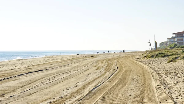 Leeg Strand Uur Van Maart 2016 Gav Barcelona Catalunya Spanje — Stockfoto