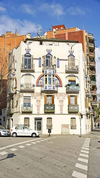 Modernist Budynku Przy Avenida Meridiana Maja 2016 Barcelona Katalonia Hiszpania — Zdjęcie stockowe