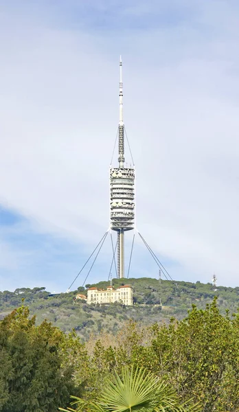 Collserola Doğal Parkı Ndaki Collserola Kulesi Mayıs 2016 Saat Barselona — Stok fotoğraf