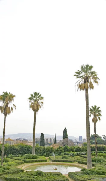 Fântână Ornamentală Parcul Can Sentmenat Din Barcelona Catalunya Spania Europa — Fotografie, imagine de stoc