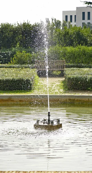 Ornamental Fountain Can Sentmenat Park Barcelona Catalunya Spain Europe — Stock Photo, Image