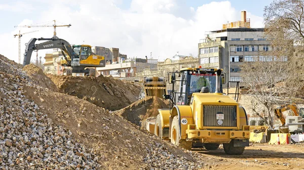 Excavadoras Plaza Les Glories Catalanes Barcelona Cataluña España Europa — Foto de Stock