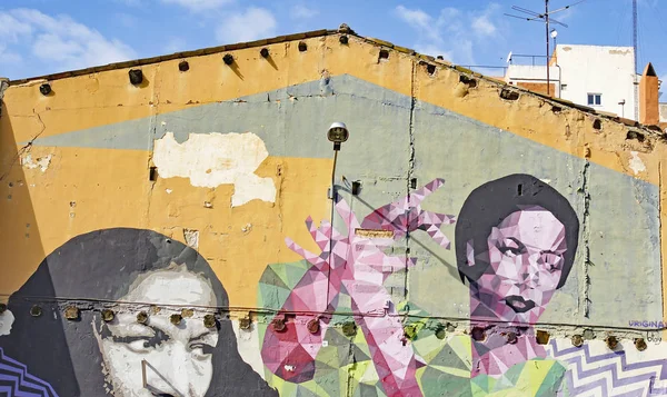Facade Graffiti Clot Neighborhood May 2016 Barcelona Catalunya Spain Europe — Stock Photo, Image