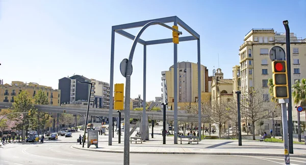 Скульптуры Фонтаны Орнаменты Площади Plaza Lesseps Барселоне Каталонии Испании Европе — стоковое фото