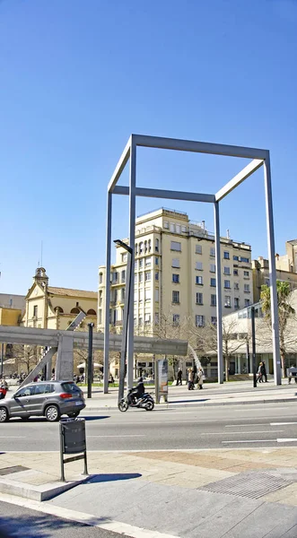 Sculptures Fontaine Ornementation Sur Plaza Lesseps Barcelone Catalogne Espagne Europe — Photo