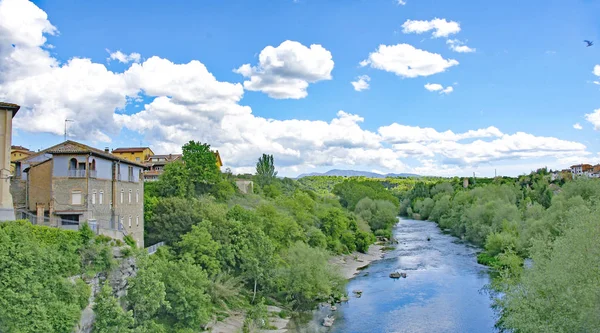 Overzicht Van Rivier Stad Roda Ter Regio Osona Barcelona Juni — Stockfoto