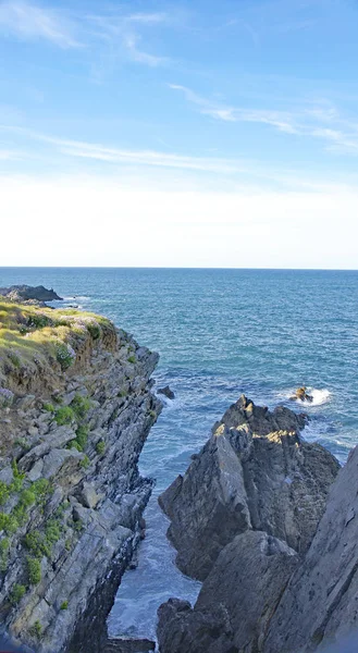 Rotsen Kliffen Het Cantabrische Landschap Uur Mei 2015 Principado Asturias — Stockfoto