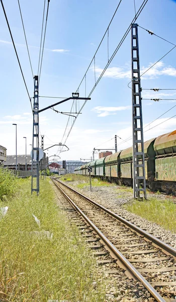 Vägar Och Tåg Landskapet Asturien Mayo 2014 Furstendömet Asturien Spanien — Stockfoto