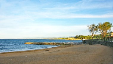 Luanco manzarası, 16: 55; 19 Mayıs 2018; Asturias Prensliği, İspanya, Avrupa