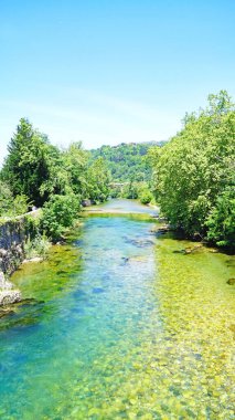 Cangas de Onis manzarası, 22 Mayıs 2018; Asturias Prensliği, İspanya, Avrupa