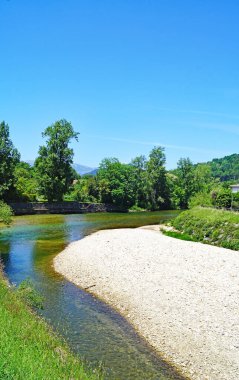 Cangas de Onis manzarası, 22 Mayıs 2018; Asturias Prensliği, İspanya, Avrupa