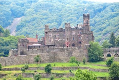 Almanya 'daki Ren nehri manzarası, 13: 25. ; 16 Temmuz 2018; Avrupa