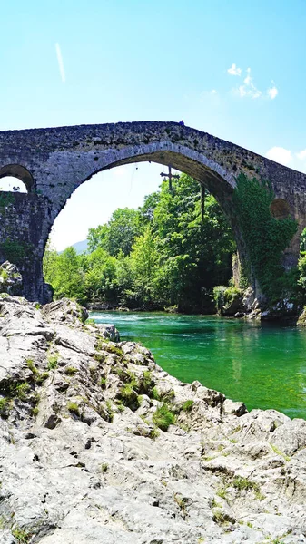 Landschap Van Cangas Onis Uur Mei 2018 Vorstendom Asturië Asturië — Stockfoto