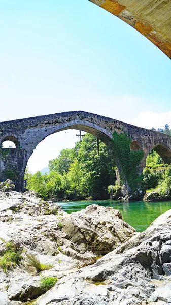 Landschap Van Cangas Onis Uur Mei 2018 Vorstendom Asturië Asturië — Stockfoto