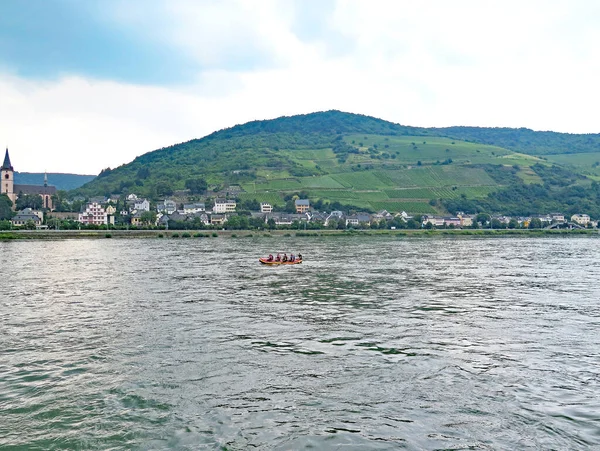 Rheinuferlandschaft Deutschland Uhr Juli 2018 Europa — Stockfoto