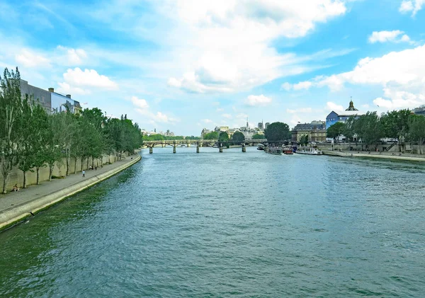 Panoramisch Uitzicht Seine Augustus 2017 Parijs Frankrijk Europa — Stockfoto