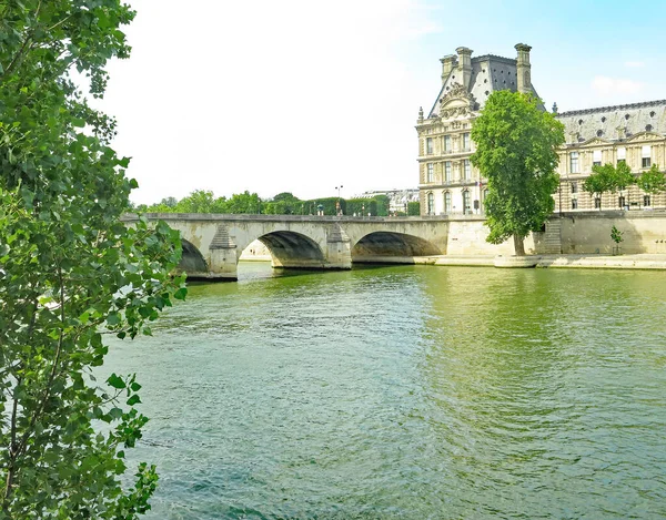 Panoramisch Uitzicht Seine Augustus 2017 Parijs Frankrijk Europa — Stockfoto