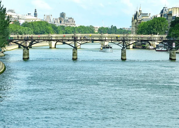Panoramatický Výhled Řeku Seinu Srpna 2017 Paříž Francie Evropa — Stock fotografie