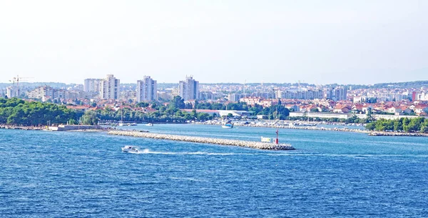 Blick Auf Die Straßen Und Gassen Von Zadar Uhr August — Stockfoto