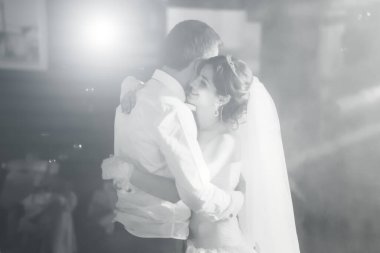 Düğün dansı, bulanık fotoğraf, bw