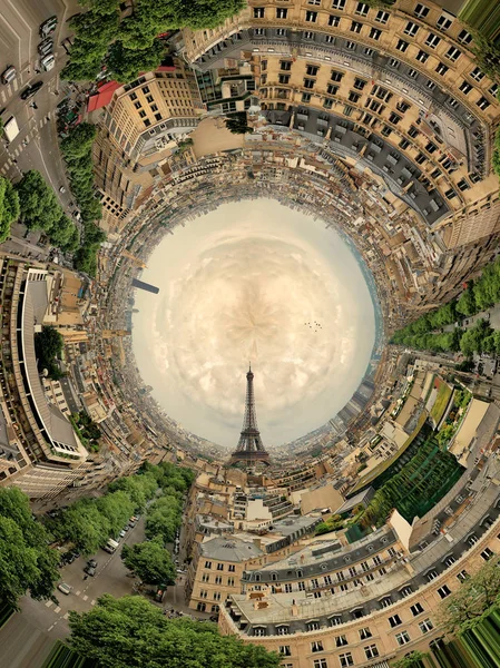 Panorama Circular Hermoso París Romántico Francia —  Fotos de Stock