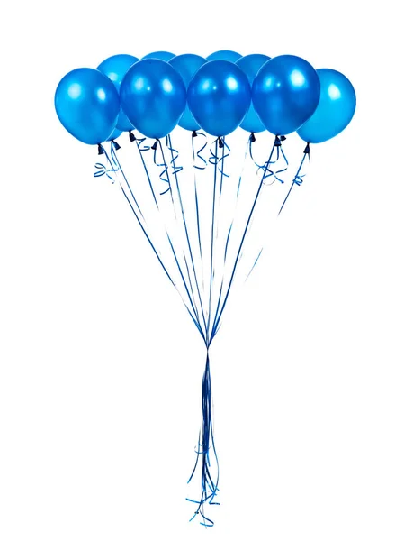 Globos Azules Sobre Fondo Blanco —  Fotos de Stock