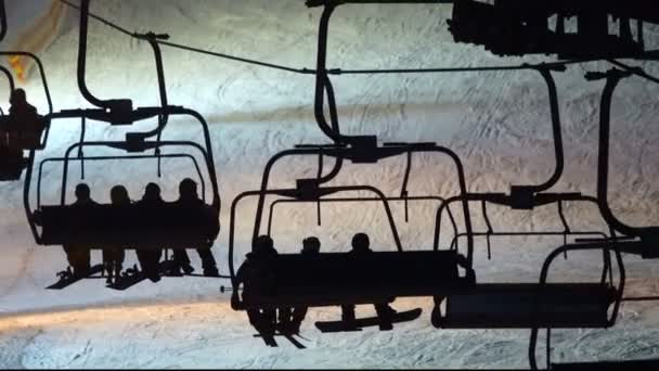 Noite Esqui Bukovel Resort Ucrânia — Vídeo de Stock