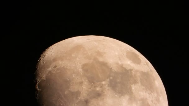 Полная Луна Восходит Стремительно Ночью Звук — стоковое видео