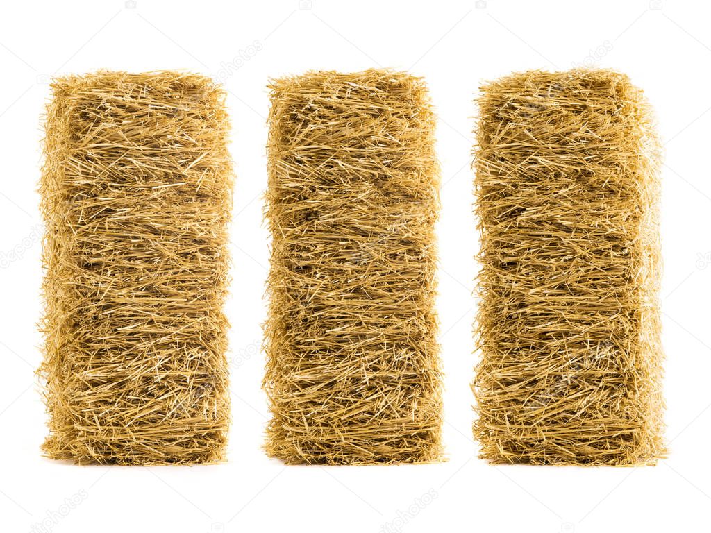 three dry haystack isolated 