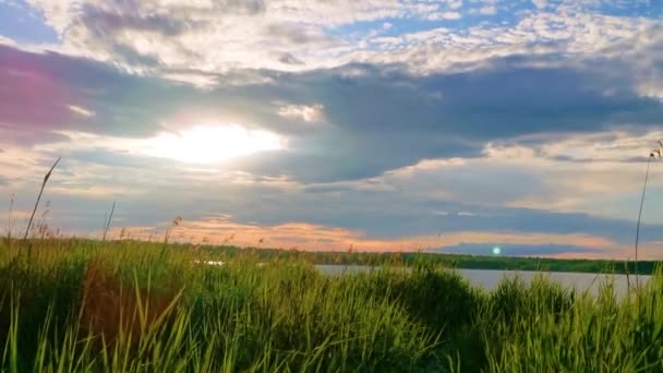 Встановлення Сонця Озері Звук — стокове відео