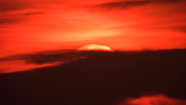 Poniéndose Gran Sol Con Nubes Sonido — Vídeos de Stock