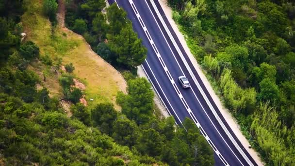 Повільний Рух Автомобіля Гірській Дорозі — стокове відео