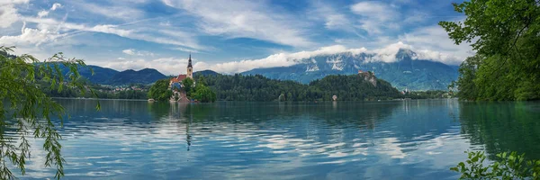 Panoramic view Bled. Slovenia — Stock Photo, Image