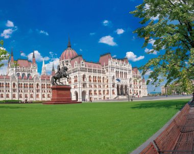 Macaristan Parlamentosu 'nun güzel manzarası. Budapeşte. Macaristan