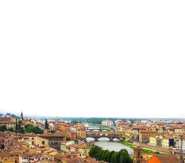 Firenze, fiumi e ponti, Italia. isolato su bianco — Foto Stock