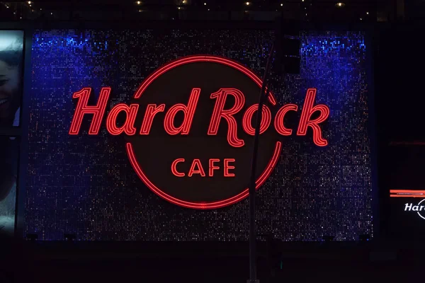 Iluminação noturna de Hard Rock em Los Angeles — Fotografia de Stock