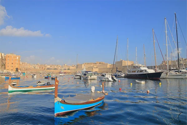 Bilden Togs Januari Månad Malta Fotot Morgon Hamnen Nära Staden — Stockfoto