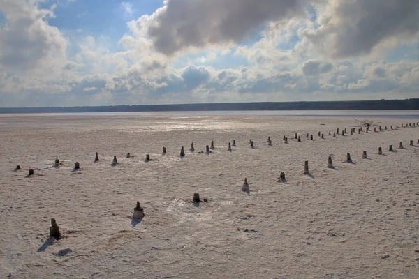 Photo Taken Estuary Odessa Called Kuyalnik Picture Shows Remains Pier — Stock Photo, Image