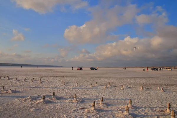 Photo Taken City Odessa Estuary Called Kuyalnik Photo Shows Evening — Stock Photo, Image