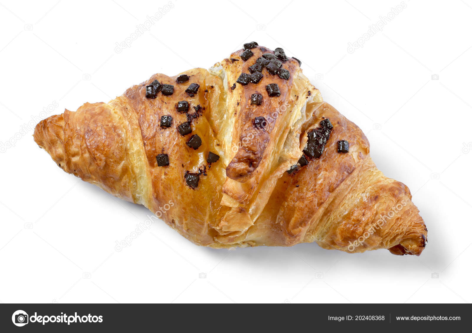 Delicious French Chocolate Croissant Butter Filling Crumbles Stock Photo Delicious French Chocolate Croissant Butter Filling Crumbles Stock Photo