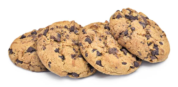 Beyaz arka plan üzerinde izole lezzetli çikolata kurabiye. çikolatalı pasta, Amerikan çerezleri, beyaz arka plan üzerinde düzenleme.