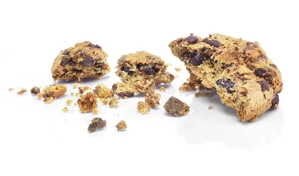 Çikolatalı kurabiye çatlar, beyaz arka plan üzerinde izole öğesi tasarım. Lezzetli kurabiye sevgisi.