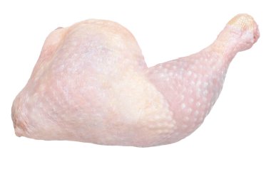 Fresh raw chicken meat, isolated on white background. Chicken drumstick or leg, top view. clipart